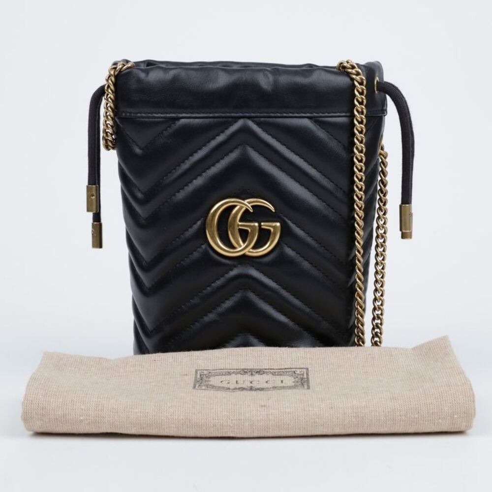 Gg Marmont Mini Bucket Bag Black